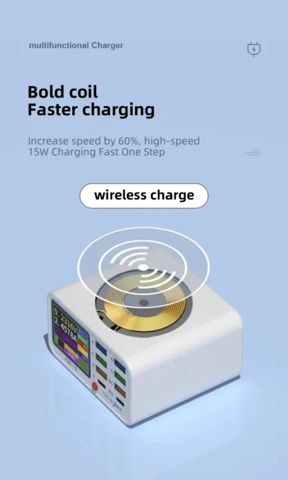 Multi functional 8-port USB Wireless Fast Charging Station Visual Current Detection Charger For Mobile Phone iPad Flash Charging - Image 12