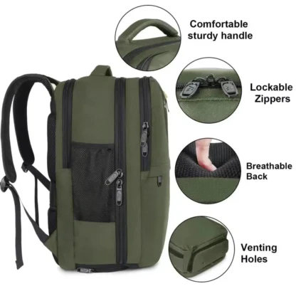 Cross border backpack, men's high-end computer bag, large capacity commuting multifunctional travel new business backpack - Image 4