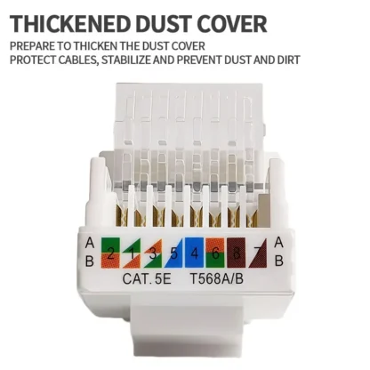 10/100 PCS Cat5e Tool-Less Keystone Jack Connector Adapter, Keystone Module Connector Internet Network Ethernet LAN Cable - Image 5