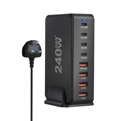 240W Desktop GaN Charger 8-port USB Type C PD Charger Fast Charge 3.0 USB Type C Fast Charger Mobile USB Charger - Image 8