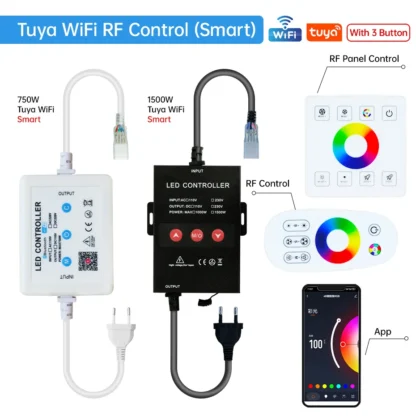 Tuya WiFi RGB Dimmer 220V 750W 1500W EU/AU/UK Power Plug RF Remote Controller for SMD2835/5050 4Pin LED Neon Strip Light - Image 32