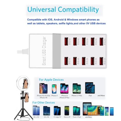 The 10-port 20-port usb charger is lightweight and designed to charge smartphones, tablets and other usb devices - Image 13