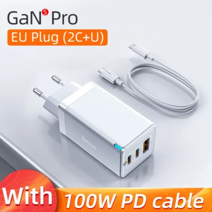 Baseus GaN 65W USB C Charger Quick Charge 4.0 3.0 QC4.0 QC PD3.0 PD USB-C Type C Fast USB Charger For iPhone 16 15 Pro MacBook - Image 8