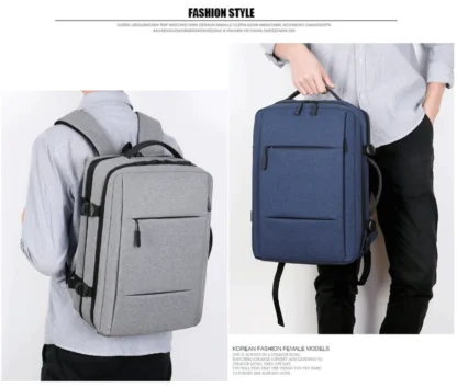 Classic Travel Backpack Men Business Backpack School Expandable USB Bag Large Capacity Laptop Waterproof Fashion Backpack - Image 37