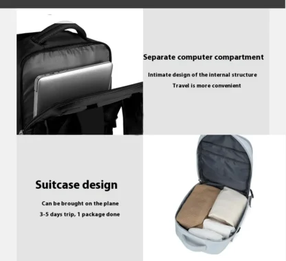 Customized commuting large capacity backpack with dry and wet separation storage, mommy travel bag, short distance business trip - Image 24