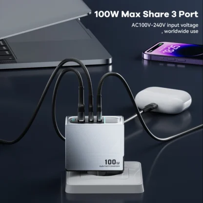 100W GaN Charger PD QC USB Fast Charger Type C Quick Charging USB C Phone Charger for iPhone 15 14 13 Pro Max Macbook Samsung - Image 4