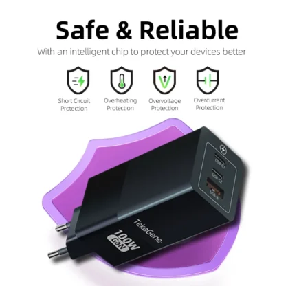 100W GaN Charger USB A Type C Fast Charge PD 4.0 3.0 Phone Tablet Charger For Samsung MacBook Laptop Xiaomi 16 With Quick Charge - Image 4