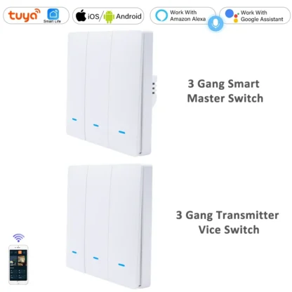 Tuya Smart Life WiFi 433mhz Wireless Push Button Wall Switch Google Home Light On Off 220V RF433 Remote Control EU UK Two 3 Way - Image 15