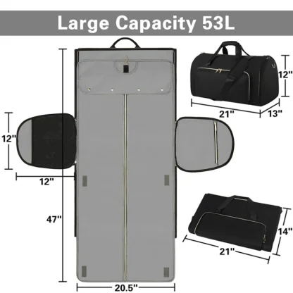 Convertible Travel Suit Bag Multifunctional Convertible Clothing Duffel Handbag Wear-Resistant Folding Backpack Hiking Rucksack - Image 8