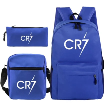 Football Ronaldo CR7 Backpack 3pcs/set School Bags for Girls Boy Laptop Travel Knapsack Women Rucksack Shoulder Bags Pen Case - Image 17