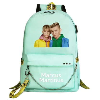 Marcus and Martinus Boys Girls School Bags Teenager USB Charging Chain Travel Backpack Student College Bookbag Mochila - Image 4