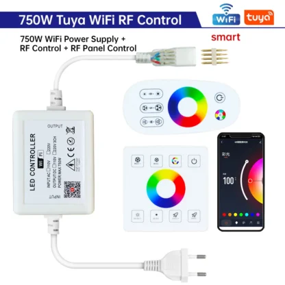 Tuya WiFi RGB Dimmer 220V 750W 1500W EU/AU/UK Power Plug RF Remote Controller for SMD2835/5050 4Pin LED Neon Strip Light - Image 23
