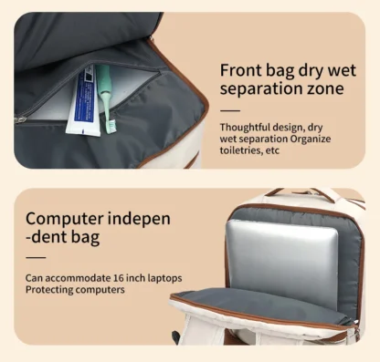 Travel Backpack 40x20x30 Cabin Plane Waterproof Expandable Weekender Laptop With USB Port Ryanair Carry-On Women Men Backpack - Image 20