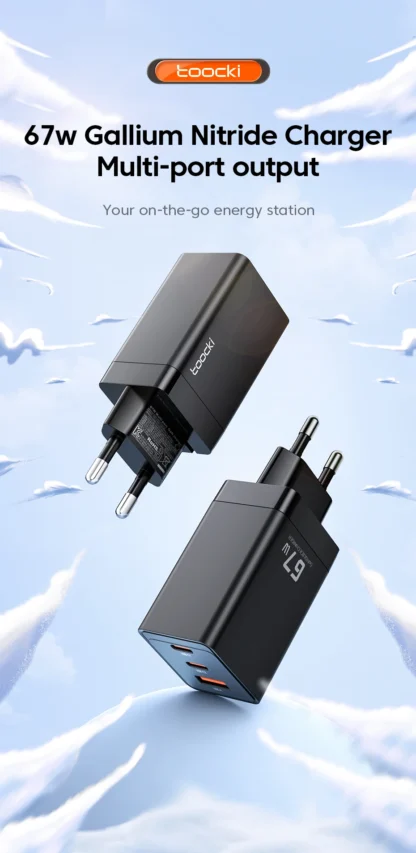 Toocki GaN 67W USB C Charger 3 Ports QC Fast Charging Wall Adapter Type C Charger UK/US Plug for iPhone 15 Samsung Huawei OPPO - Image 10