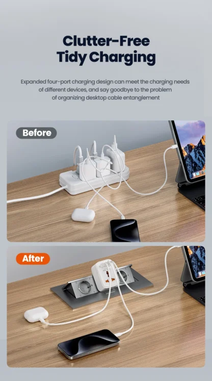 Toocki 20W Fast Charging Travel Adapter 4-in-1 Universal AC Outlet GaN USB Charger Multi Socket DE UK US IN Plug For Home Travel - Image 16