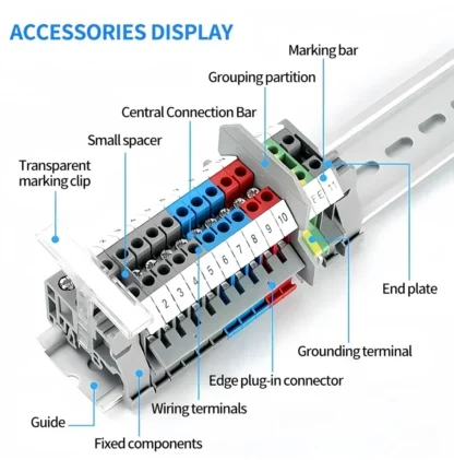 20/50/100Pcs UK - 2.5B Din Rail Terminal Block Electrical Conductor Universal Screw Connection Terminal Strip 2.5mm² - Image 18