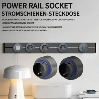EU Wall power rail socket, kitchen aluminum expansion socket 40cm 50cm, built-in socket on countertop