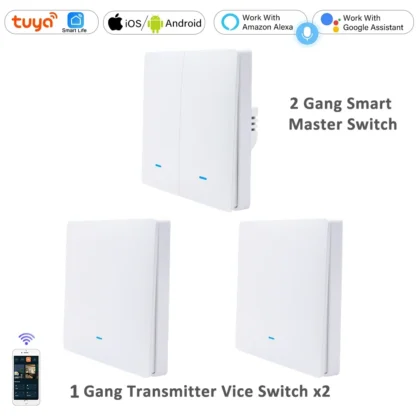 Tuya Smart Life WiFi 433mhz Wireless Push Button Wall Switch Google Home Light On Off 220V RF433 Remote Control EU UK Two 3 Way - Image 12