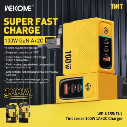WEKOME GaN 100W Charger High Speed Fast Charging Type C Charger for Xiaomi 13 Samsung s23 ultra iPhone 15 pro max Macbook Pro - Image 6