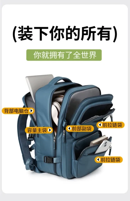 Large Travel Backpack for Women Men Cabin Bag Multifunctional Airplane Waterproof Backpack with USB Charging Anti-Theft Backpack - Image 34