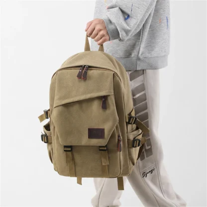 High Quality Canvas Men Backpack Large Capacity School Bags for Teenage Boys Anti-theft Travel Backpack Shoulder Bag - Image 20