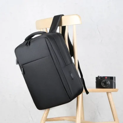 Rilibegan Laptop Men Backpack External USB Charging Travel Men Backpack Nylon School Bag Double Layer Quality Business Backpack - Image 5