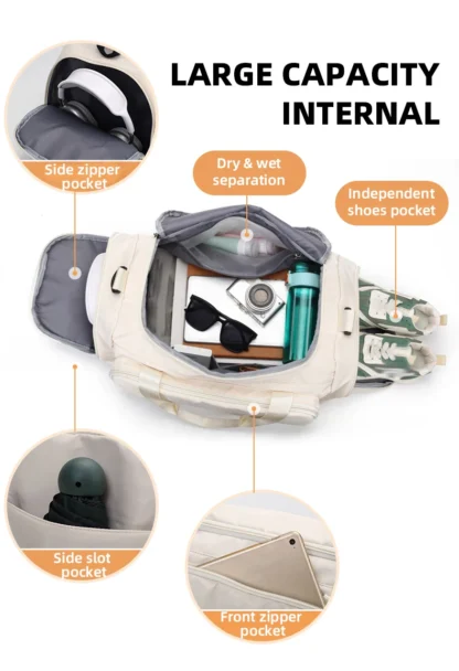 Travel Duffel Bag with Shoes Pocket Outdoor Business Trip Fitness Yoga Shoulder Bags Dry Wet Short Distance Trip Handbag - Image 15