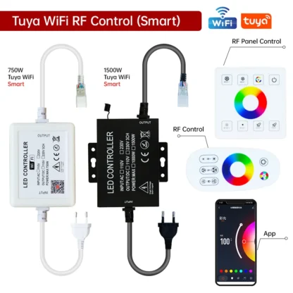 Tuya WiFi RGB Dimmer 220V 750W 1500W EU/AU/UK Power Plug RF Remote Controller for SMD2835/5050 4Pin LED Neon Strip Light - Image 31