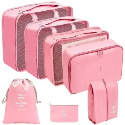 8-piece Set Travel Bag Organizer Clothes Luggage Travel Organizer Blanket Shoes Organizers Bag Suitcase Pouch Packing Cubes - Image 8