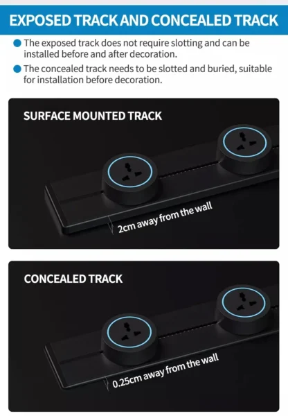 40cm 50cm Track Socket Home Appliances Pop Electric Plug Adapter EU Standard Wall Socket With Usb Embeded And Surface - Image 16