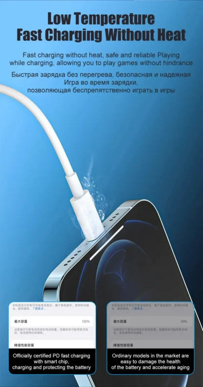 66W Type C PD 30W USB Cable For Apple iPhone 16 15 14 13 11 Pro Max 12 Mini 7 8 Plus XS R Fast Charging USB C Cable Charge Wire - Image 27