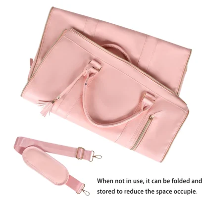 Suit Storage Bag Travel Women PU Folding Travel Bag Large Capacity Hand Luggage Bag Multi Function Waterproof Travel Organizer - Image 6