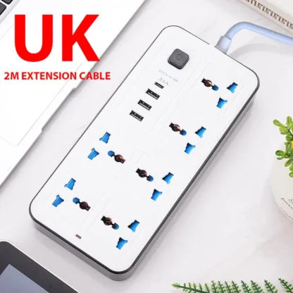 Universal USB Power Outlet Multi Plugs EU US UK Outlet Power Strip With Extension Cord Type C Port Charge Electrical Socket Home - Image 7