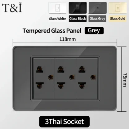 Mexico Thai US 118 Series Tempered Glass USB Socket Plug 2Way Light Switch Panel Type-C Quick Charge Tempered Glass Panel 110V - Image 11