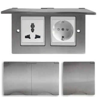 Wall Mount 1 Gang 2 Gang 8mm Stainless Steel Panel Socket 13A Switch Computer Socket Telephone Socket Thai US UK EU France