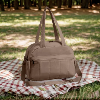 Quilted Puffer Travel Duffle Bag with Wet Pocket Carry on Bag Large Weekender Overnight Bag Gym Tote Bag Shoulder Bag for Women - Image 4