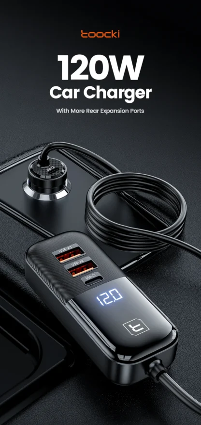 Toocki 120W PD Car Charger Quick Charger QC 3.0 PD 3.0 For iPhone 14 Samsung S23 Ultra Type-C Charger Portable USB Phone Charger - Image 8