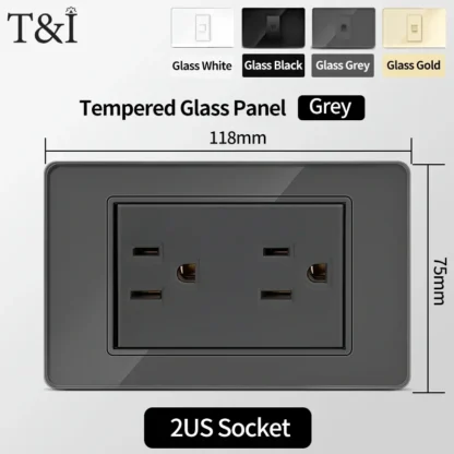 American Thai Standard 118*75mm USB Type-C 20W Fast Charging Power Outlet Smart 3A Socket Wall Light Switch Office Home Use 110V - Image 8