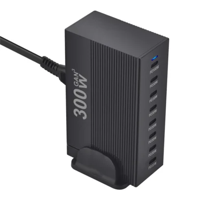 New Style 300W Gan C Fast Charger PD100W Vertical Stripe 8-port Charging station HUB Fast Compact GAN charger power adapter - Image 2
