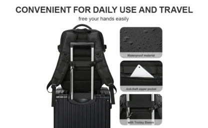 Likros Men Backpack Business Travel Backpack Carry on Waterproof Expandable Backpacks Large Capacity Weekend Traveler Laptop Bag - Image 15