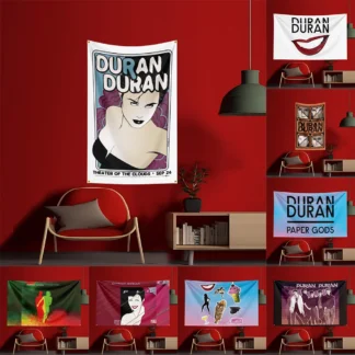 3x5 Ft Duran Duran Band Concert Flag Polyester Printed Flags Banner Tapestry for Room Garage Decor Concert Flag