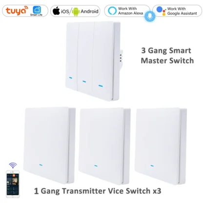 Tuya Smart Life WiFi 433mhz Wireless Push Button Wall Switch Google Home Light On Off 220V RF433 Remote Control EU UK Two 3 Way - Image 13
