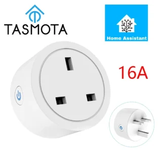 Pre Flashed TASMOTA UK Plug WIFI 16A Adapter Smart Socket Outlet with Power Monitor MQTT Works With Home Assistant ESP8285