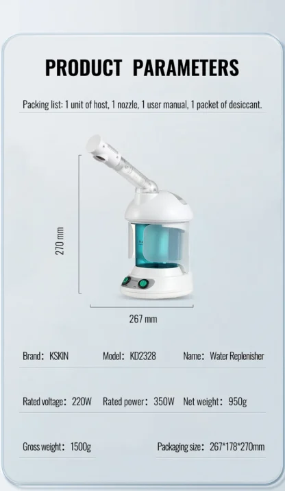 KSKIN Custom Hot Sale Face Mist Spray Portable Facial Steamer For Face Professional Ionic Facial Steamer - Image 20