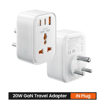 Toocki 20W Fast Charging Travel Adapter 4-in-1 Universal AC Outlet GaN USB Charger Multi Socket DE UK US IN Plug For Home Travel - Image 10