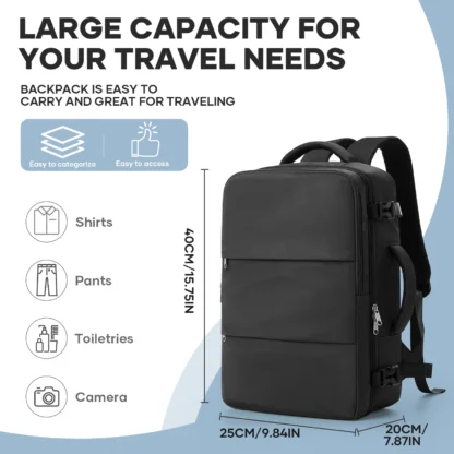 Ryanair 40x20x25 Luggage Cabin Bag, 40x30x20 Bag Men Women 15.6inch Laptop Bag Business  Travel Backpack，College School Backapck - Image 4