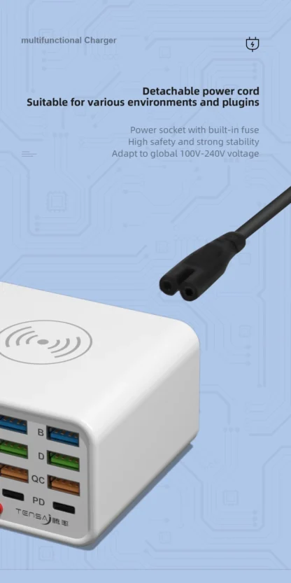Multi functional 8-port USB Wireless Fast Charging Station Visual Current Detection Charger For Mobile Phone iPad Flash Charging - Image 19