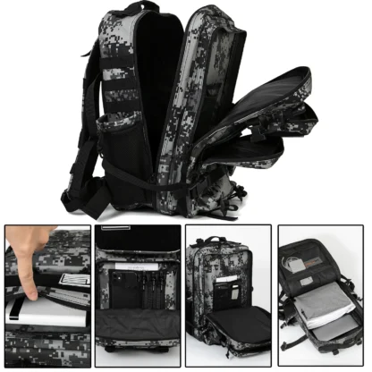 45L Tactical Backpack survival Bag Hunting MOLLE Backpack GYM For Men EDC Outdoor Hiking Rucksack Witch Bottle Holder - Image 5