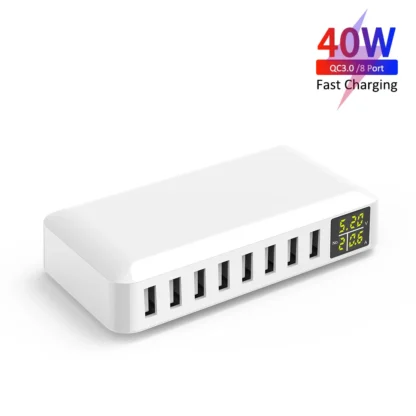 USB Charging Station 8-Port 40W/60WFast Charging  With LED Display Desktop Charger for Multiple Devices iPhone Samsung - Image 10