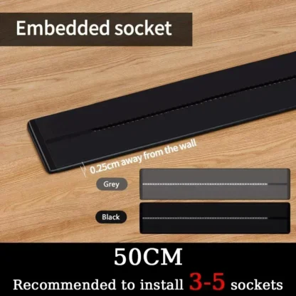 40cm 50cm Track Socket Wall Power Rail Movable Sockets High End Home Appliance Power 8000W EU US UK Standard USB Type c Ports - Image 10